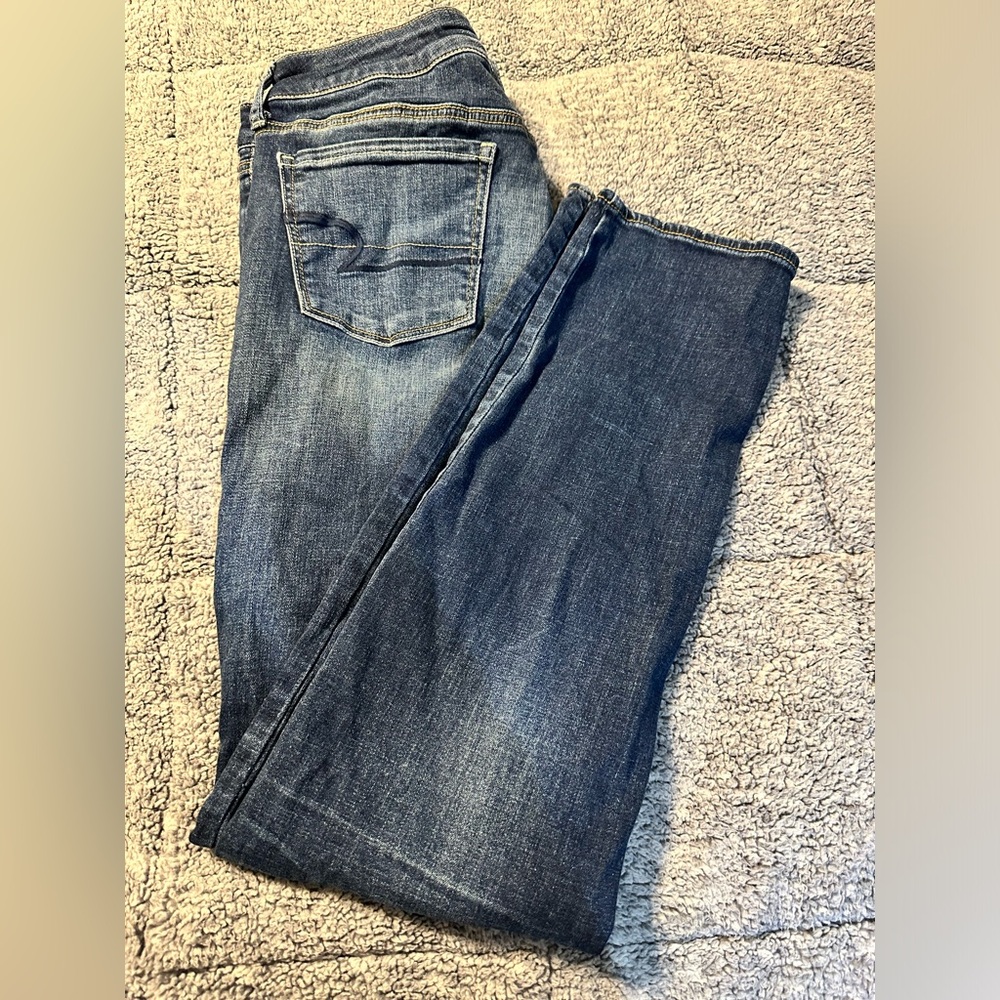 American Eagle skinny jeans, dark wash, size 14 long, like new